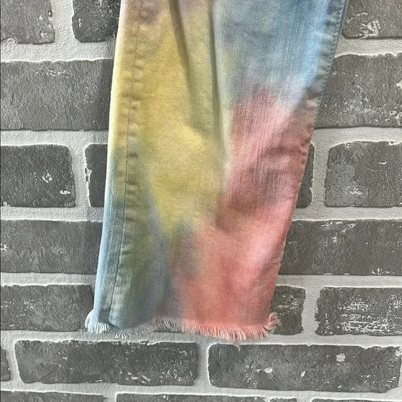 Mother The Hustler Ankle Fray Tie Dye Jeans Mystical AF Size 27 - Picture 7 of 16